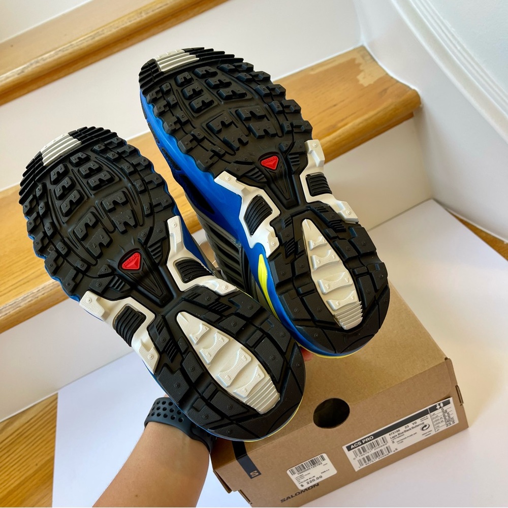 NWT Salomon ACS Pro Unisex Hiking Sport style Shoes in Lapis Blue / Buttercup - Picture 15 of 16